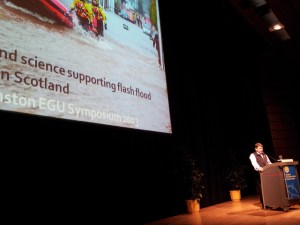 EGU presentation on the science and policy supporting flash flood forecasting in Scotland.