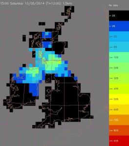 probability of 15mm in 1 hr within each square