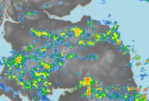 Radar image of rainfall on 10/5/14