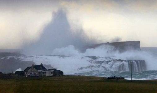 The island of Stenness in Shetland faces the brunt of the significant Atlantic waves (source: Express.co.uk)