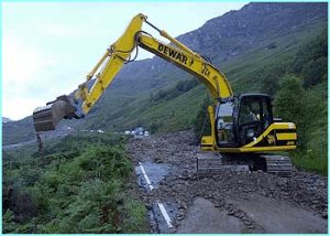 The Norwegian Water Resources and Energy Directorate (NVE) have developed a combined early warning system for flooding and landslide risk. (Picture: Glen Ogle landslides - source bbc.co.uk)