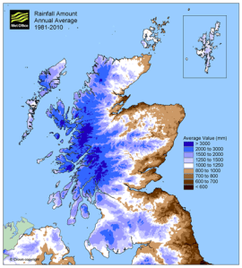 Fig 1. Annual average rainfall amount between 1981 and 2010.